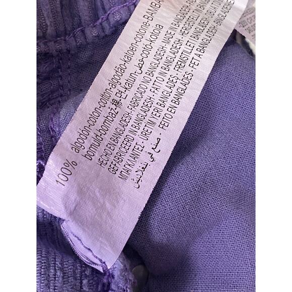 Zara Girls Purple Curdoray Mini Skirt Pockets Button Front Elastic Waist Size 9 - Picture 4 of 8